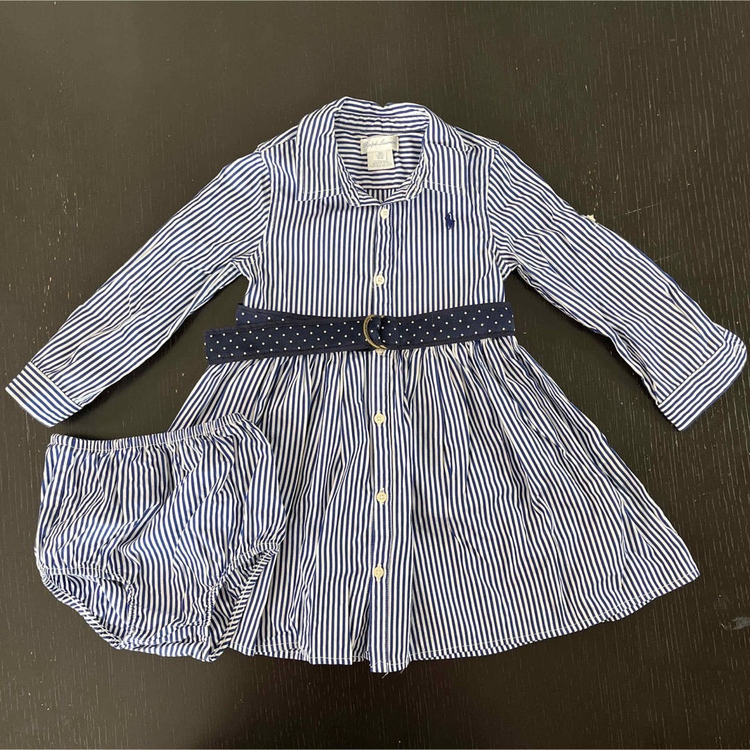 Ralph Lauren(ラルフローレン)のRalph Lauren シャツワンピース　85サイズ キッズ/ベビー/マタニティのキッズ服女の子用(90cm~)(ワンピース)の商品写真