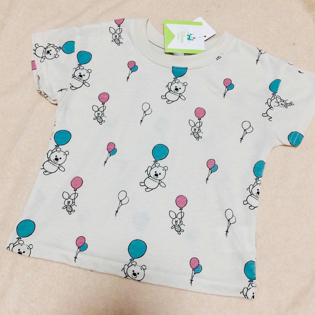 【新品、タグ付】Disney baby プーさんとピグレット　Tシャツ キッズ/ベビー/マタニティのキッズ服男の子用(90cm~)(Tシャツ/カットソー)の商品写真