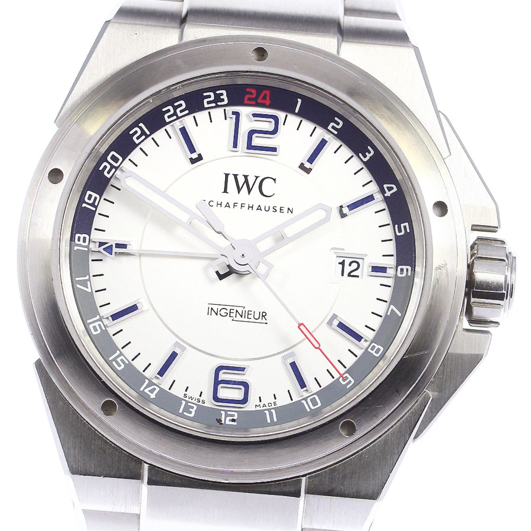 IWC SCHAFFHAUSEN IW324404 インヂュニア デュアルタイム デイト 自動巻き メンズ 良品 保証書付き_762027