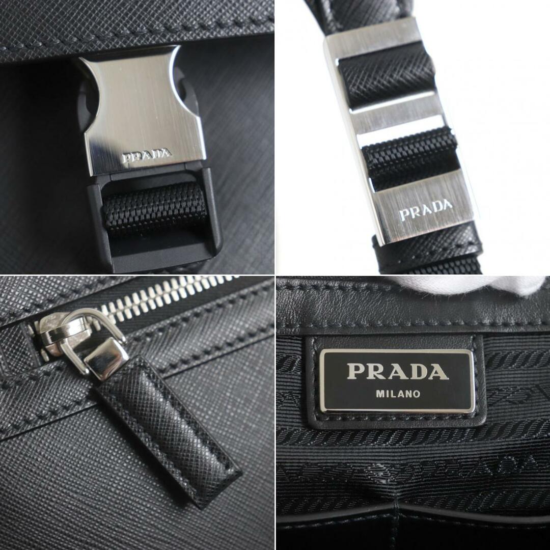 PRADA ショルダーバッグ メッセンジャー フラップベルト 三角ロゴ ブラック