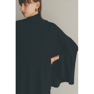 クラネ(CLANE)の2WAY CAPE KNIT TOPS ブラック(ニット/セーター)