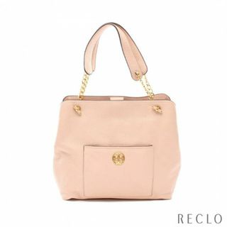 トリーバーチ(Tory Burch)の チェーンショルダーバッグ チェーントートバッグ レザー ライトピンク ロゴ(トートバッグ)