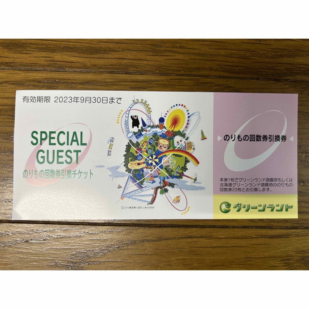 グリーンランド株主優待券乗り物回数引換券5枚 チケットの施設利用券(遊園地/テーマパーク)の商品写真