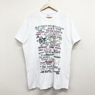 US古着 グラフィック文字 刺繍デザイン Tシャツ 半袖 サイズ：メンズ XL ビッグサイズ ホワイト【中古】(Tシャツ/カットソー(半袖/袖なし))