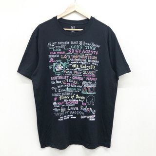 US古着 グラフィック文字 刺繍デザイン Tシャツ 半袖 サイズ：メンズ L ブラック【中古】(Tシャツ/カットソー(半袖/袖なし))