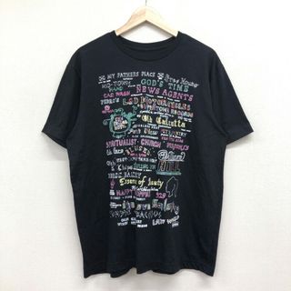 US古着 グラフィック文字 刺繍デザイン Tシャツ 半袖 サイズ：メンズ L ブラック【中古】(Tシャツ/カットソー(半袖/袖なし))