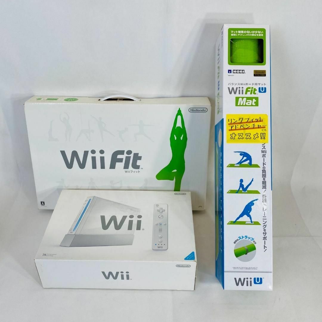 ニンテンドー Wii 本体 & WiiFitバランスボード ソフト マットセット ...