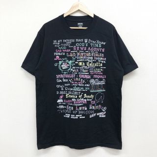 US古着 グラフィック文字 刺繍デザイン Tシャツ 半袖 サイズ：メンズ L ブラック【中古】(Tシャツ/カットソー(半袖/袖なし))