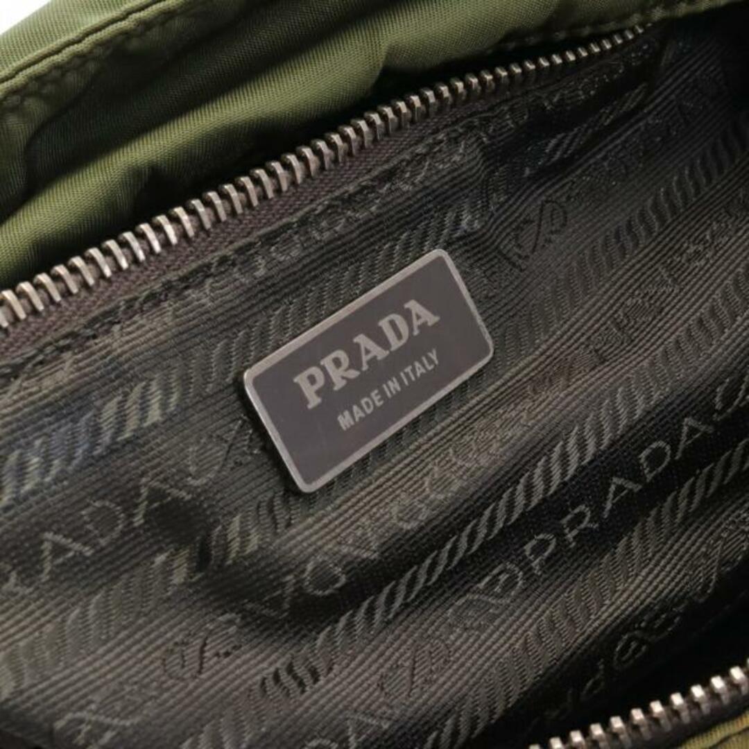PRADA(プラダ)の ハンドバッグ ナイロン レザー グレーグリーン ダークブラウン 2WAY レディースのバッグ(ハンドバッグ)の商品写真