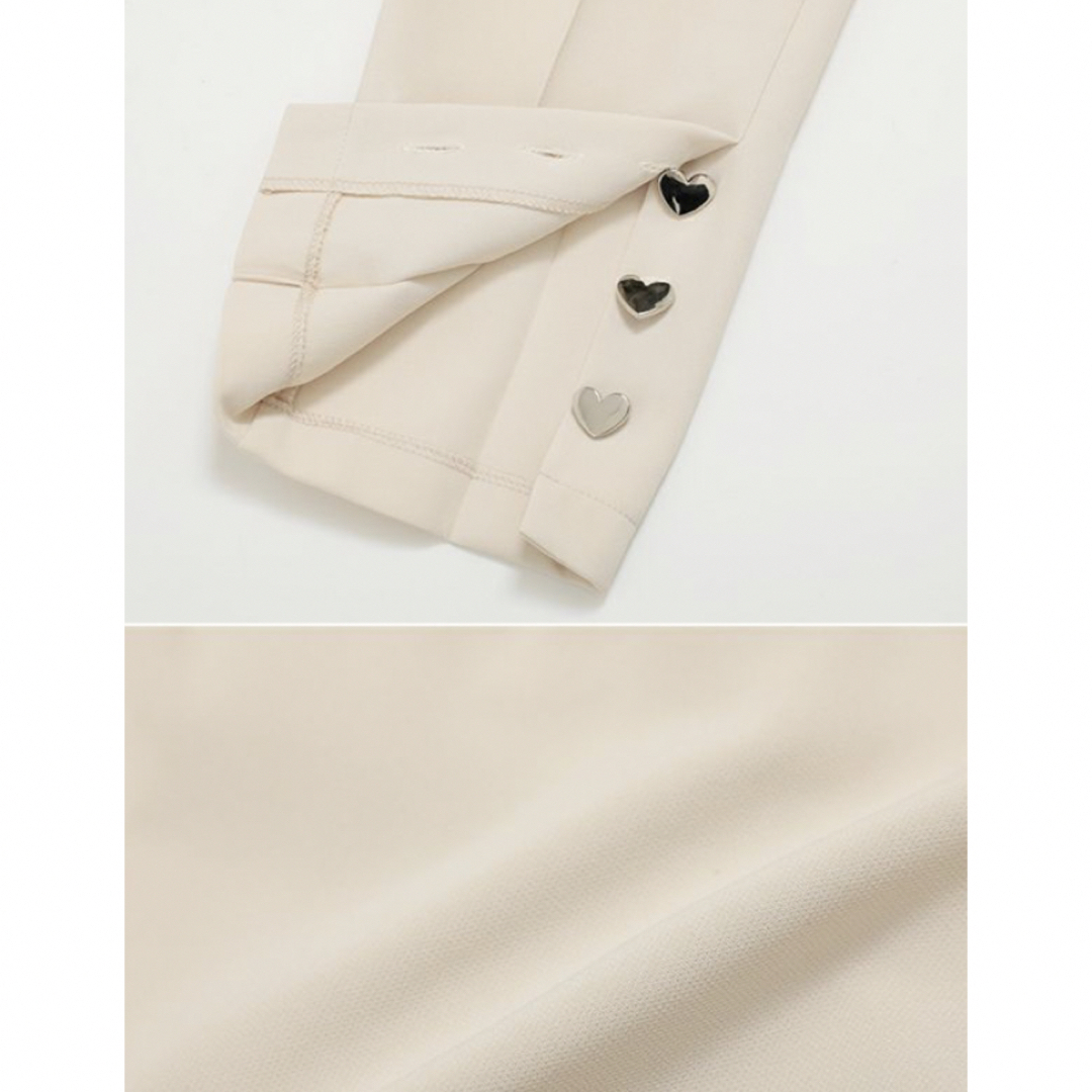 裾ハートボタンテーパード レディースのパンツ(カジュアルパンツ)の商品写真