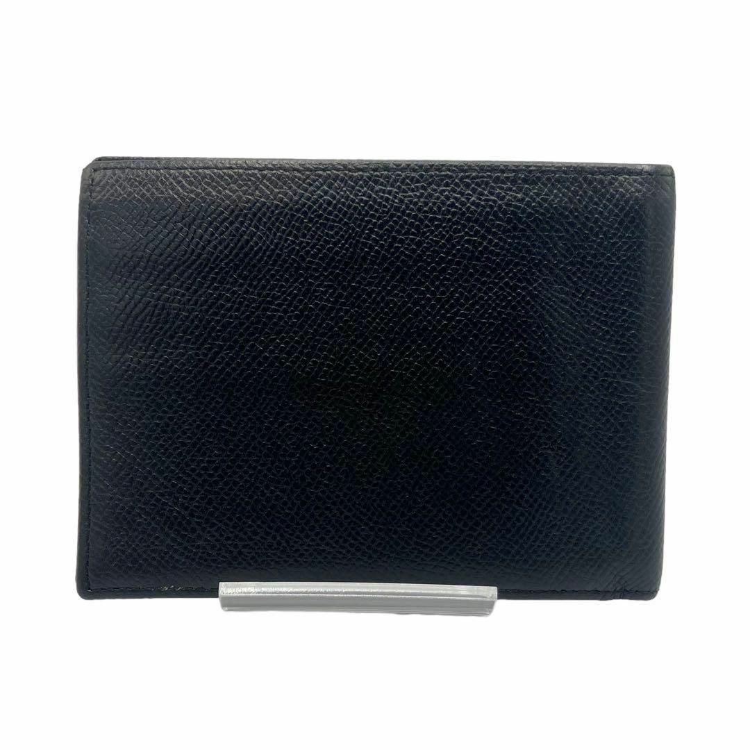 ⭐️良品⭐️ ブルガリ ロゴ レザー 二つ折り財布 ブラック 2