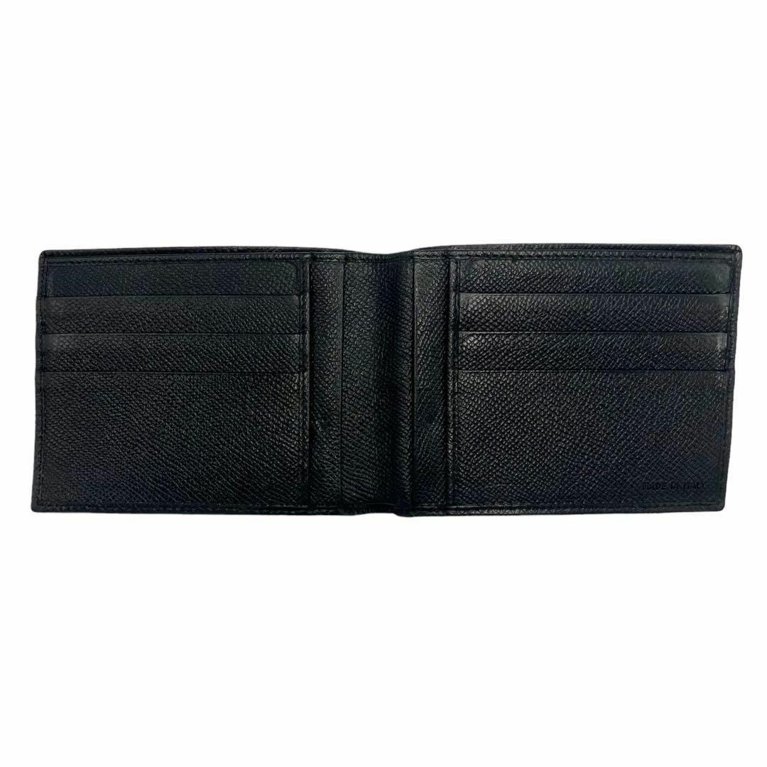 ⭐️良品⭐️ ブルガリ ロゴ レザー 二つ折り財布 ブラック 3