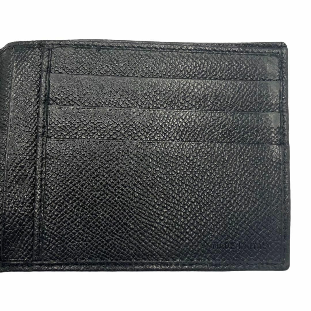 ⭐️良品⭐️ ブルガリ ロゴ レザー 二つ折り財布 ブラック 5
