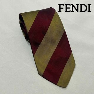 フェンディ(FENDI)のFENDI フェンディ　ストライプ　ネクタイ　シルク　スーツ　ビジネス　冠婚葬祭(ネクタイ)