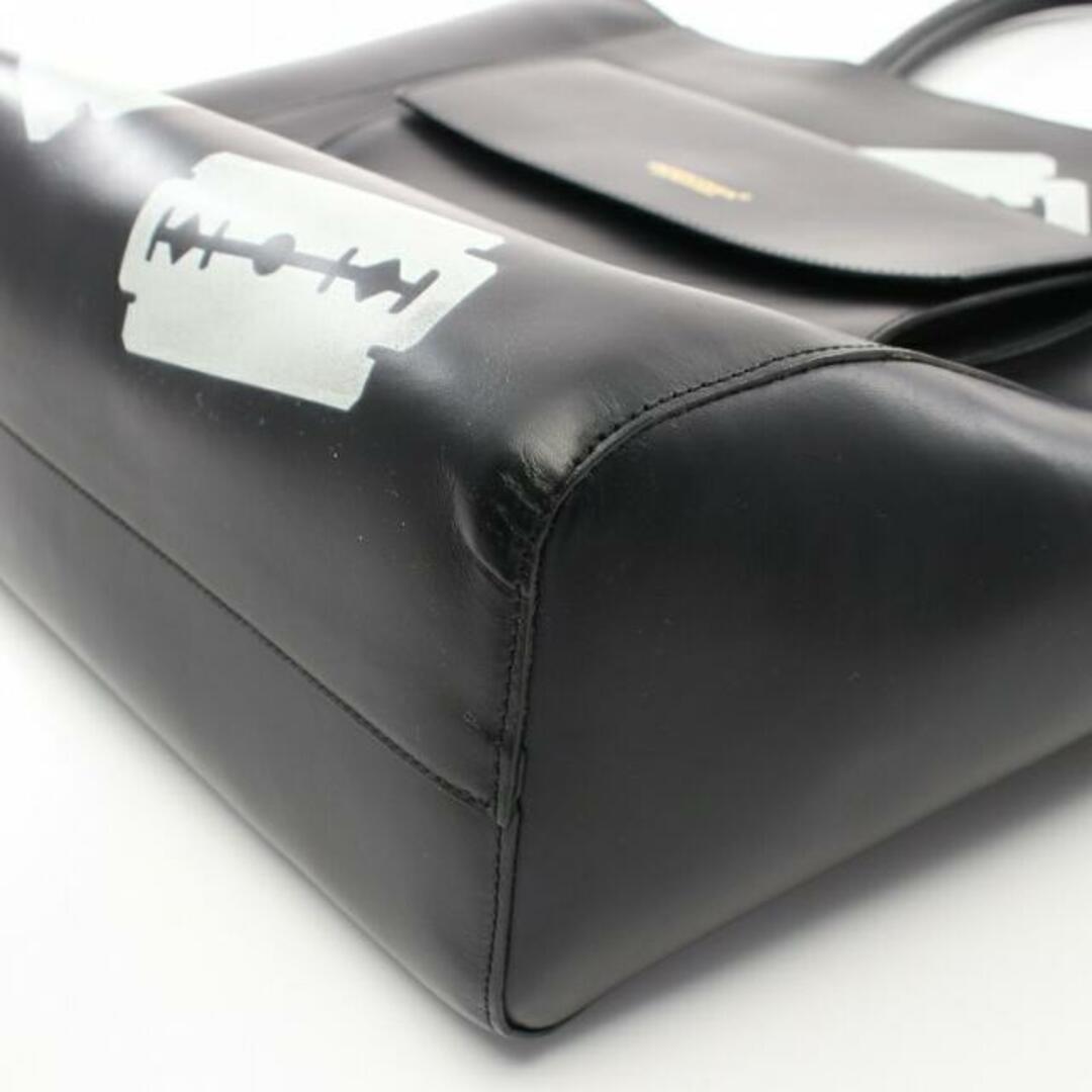 UNDERCOVER(アンダーカバー)の ショルダーバッグ トートバッグ レザー ブラック ホワイト カミソリモチーフ レディースのバッグ(トートバッグ)の商品写真