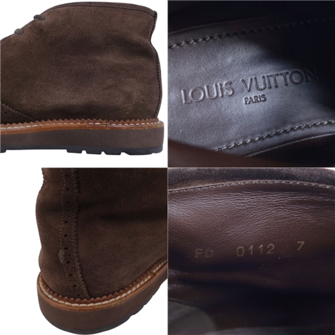 ルイヴィトン LOUIS VUITTON ブーツ チャッカブーツ LVロゴ スウェードレザー シューズ メンズ 7(26cm相当) ブラウン