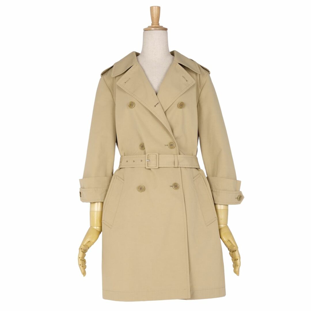 美品 プラダ PRADA コート トレンチコート ベルト付き 無地 アウター レディース 38(S相当) ベージュ