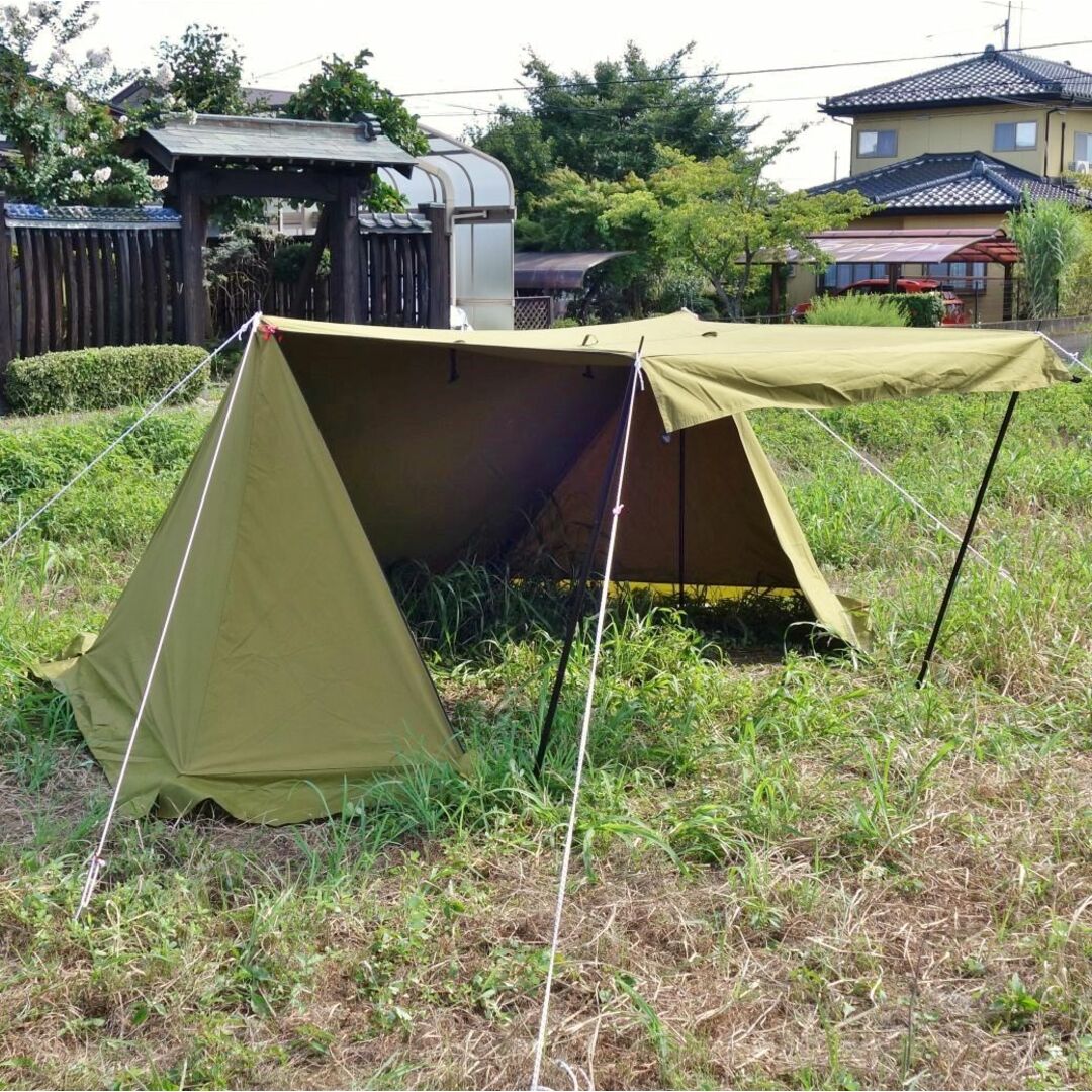 極美品 テンマク デザイン tent-Mark DESIGNS 炎幕 TC 跳ね上げポール付き パップテント ソロ テント アップライトポール キャンプ アウトドア