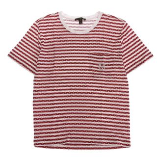 ルイヴィトン(LOUIS VUITTON)の美品 ルイヴィトン LOUIS VUITTON ボーダー コットン Tシャツ レディース レッド×ホワイト sizeS Y02164(Tシャツ(半袖/袖なし))