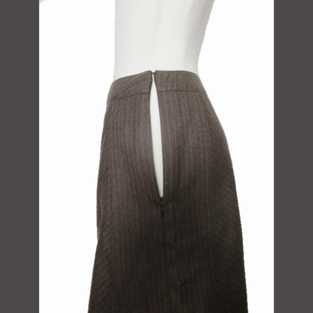 KEITH(キース)のキース KEITH ひざ丈 スカート ピンストライプ ウール 茶 レディースのスカート(ひざ丈スカート)の商品写真