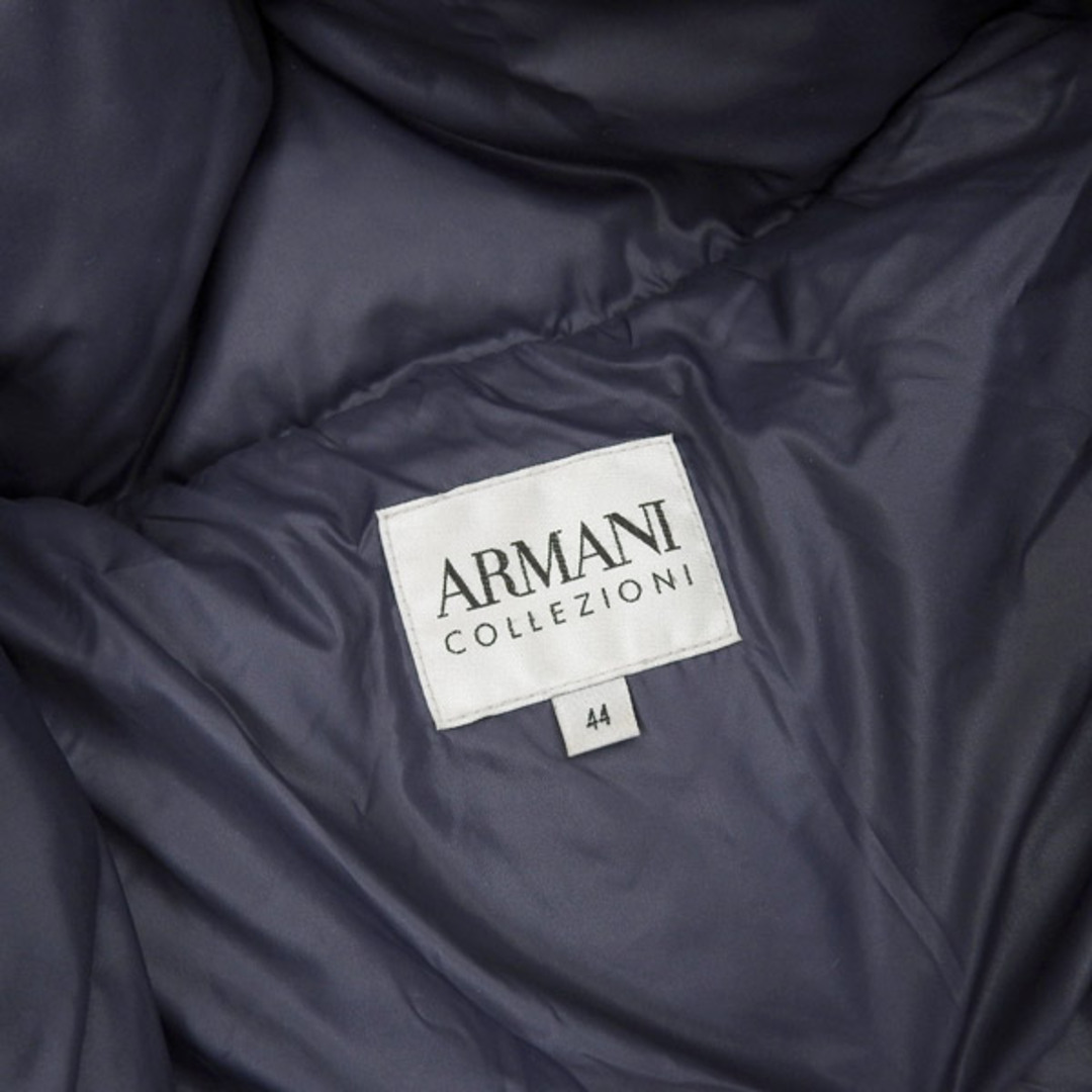 ARMANI COLLEZIONI(アルマーニ コレツィオーニ)のアルマーニコレッツォーニ ARMANI COLLEZIONI グースフェザー ショールカラー ダウンコート レディース ネイビー size44 Y02184 レディースのジャケット/アウター(ダウンコート)の商品写真