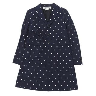 コムデギャルソン(COMME des GARCONS)の美品 コムデギャルソン COMME des GARCONS ドット柄 ロングジャケット ネイビー sizeS AD2014 Y02191(その他)