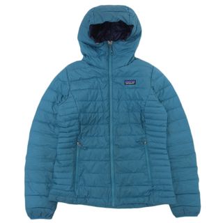 パタゴニア(patagonia)のパタゴニア Patagonia ジップアップ ライトダウン ジャケット フード付 レディース ブルーグリーン系 sizeS STY84771 Y02258(ダウンジャケット)