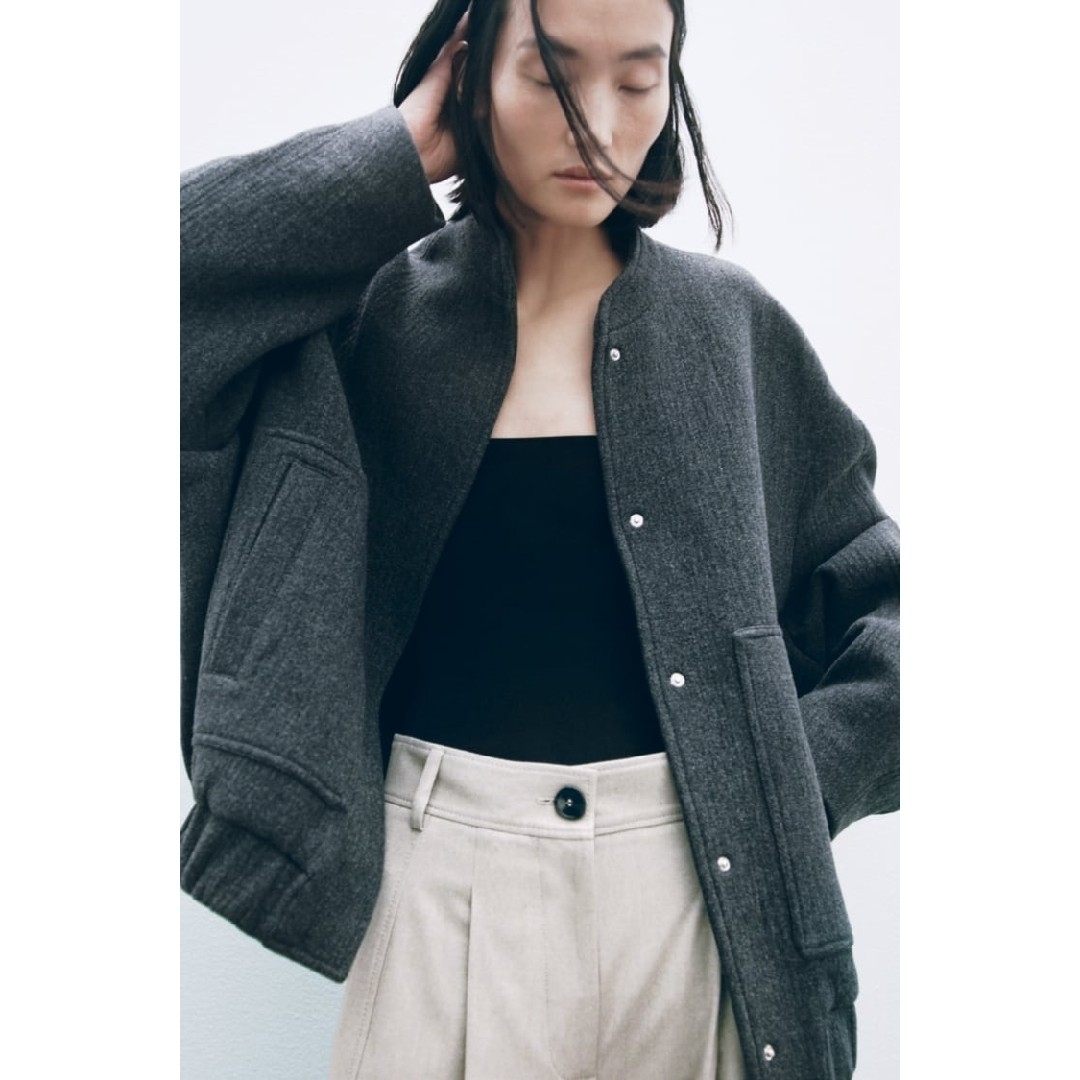 ZARA(ザラ)のZARA　ウールブレンド ボンバージャケット - LIMITED EDITION レディースのジャケット/アウター(ブルゾン)の商品写真