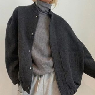 ザラ(ZARA)のZARA　ウールブレンド ボンバージャケット - LIMITED EDITION(ブルゾン)