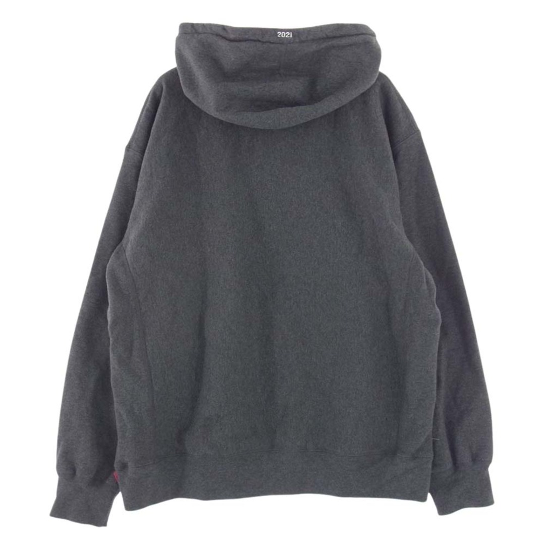 Supreme シュプリーム パーカー 21AW Box Logo Hooded Sweatshirt Charcoal ボックス ロゴ スウェット パーカー ダークグレー系 L