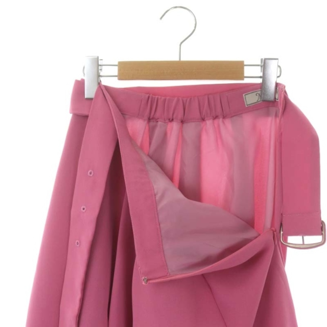 Noela(ノエラ)のノエラ Noela フレアスカート 膝丈 ベルト付き ピンク  レディースのスカート(ひざ丈スカート)の商品写真