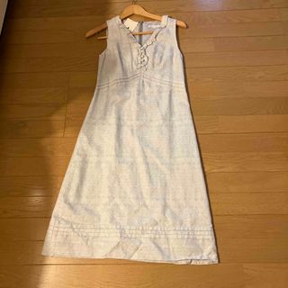 ユナイテッドアローズグリーンレーベルリラクシング(UNITED ARROWS green label relaxing)の◎green label relaxing  フリルキュプラワンピース　タグ付き(ロングワンピース/マキシワンピース)