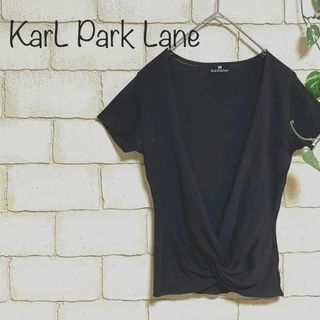 カールパークレーン(KarL Park Lane)の◆KarL Park Lane◆フロントツイストトップス 黒 ジレ　AX-005(カットソー(半袖/袖なし))