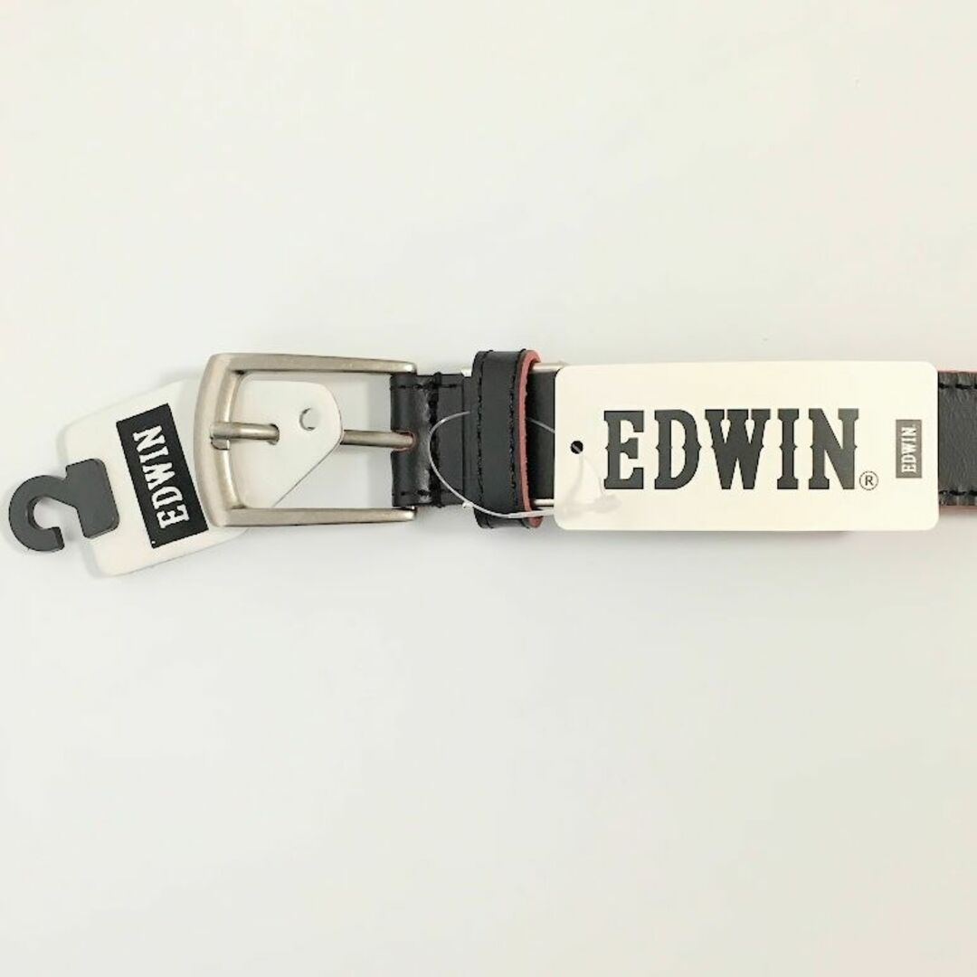 EDWIN(エドウィン)のr695 【新品・未使用】幅3cm　EDWIN １枚本革ベルト 黒 裏赤 メンズのファッション小物(ベルト)の商品写真