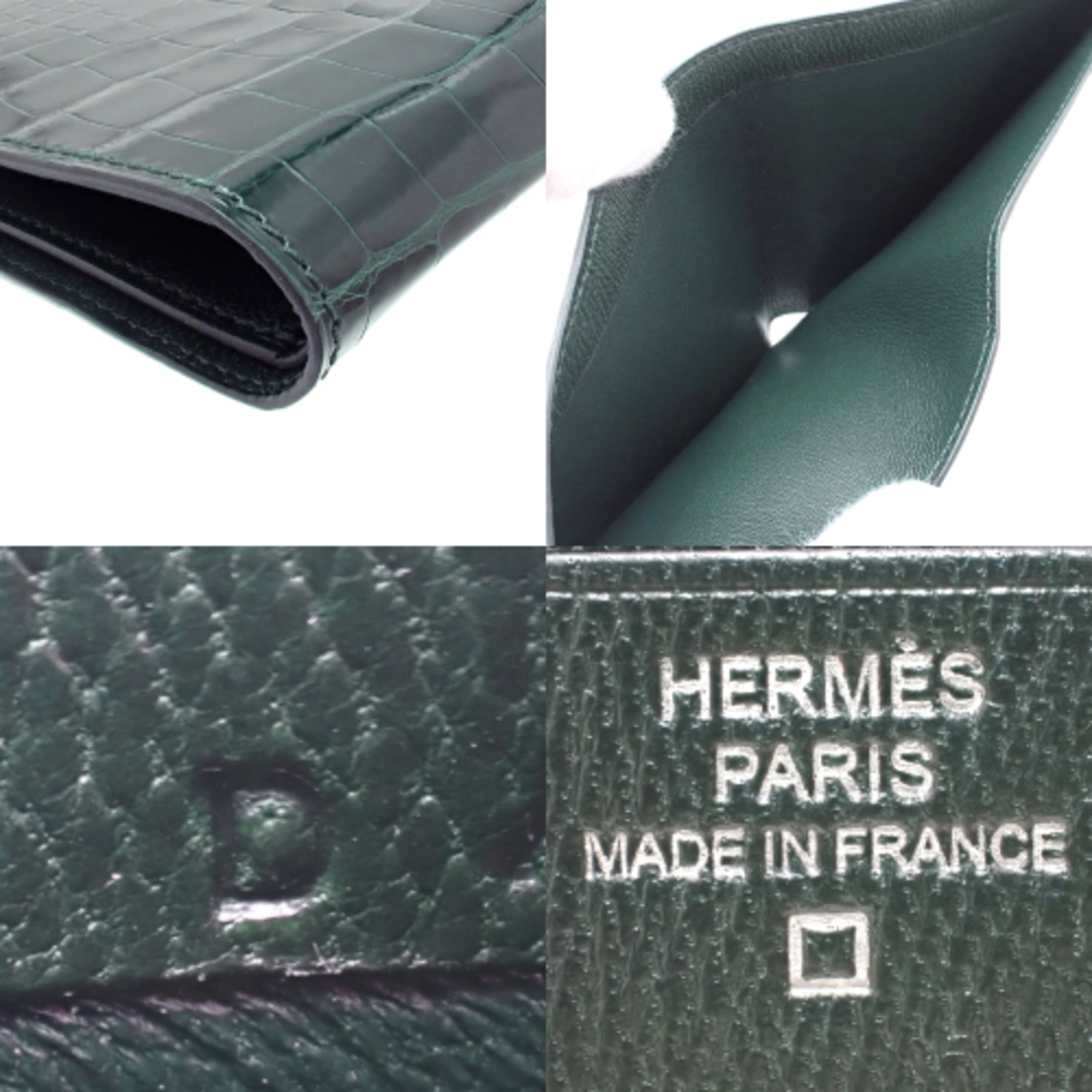 Hermes(エルメス)のエルメスコンパクト財布 MC2 コペルニクス アリゲーター ヴェールフォンセ ダークグリーン 40802067462 メンズのファッション小物(折り財布)の商品写真