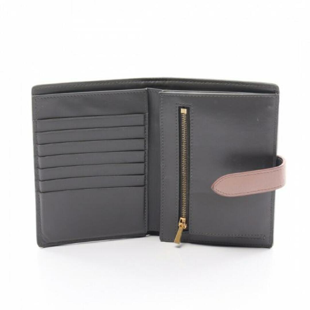 Medium Strap Wallet ミディアム ストラップ ウォレット 二つ折り財布 レザー グレー ピンク 2