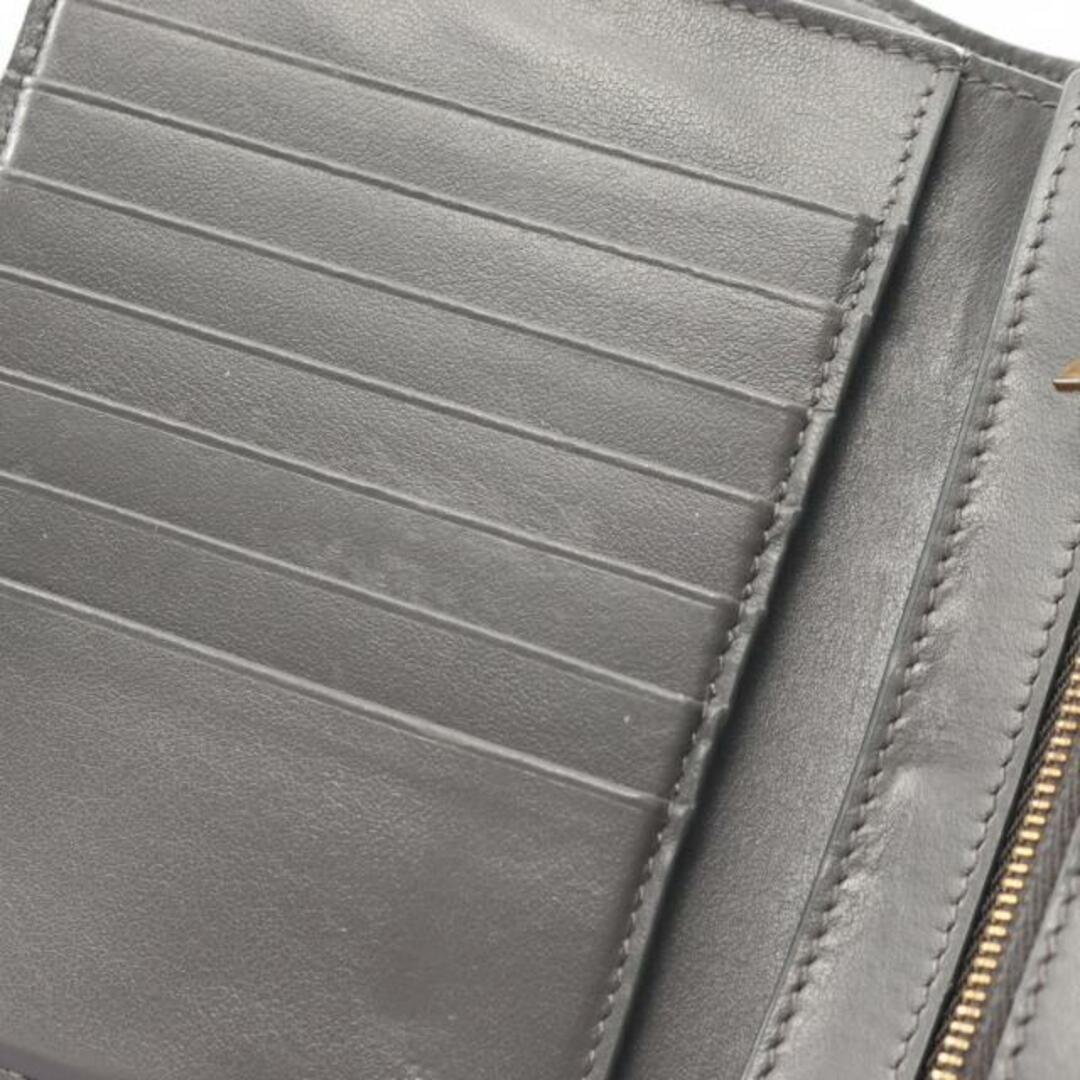 Medium Strap Wallet ミディアム ストラップ ウォレット 二つ折り財布 レザー グレー ピンク 5