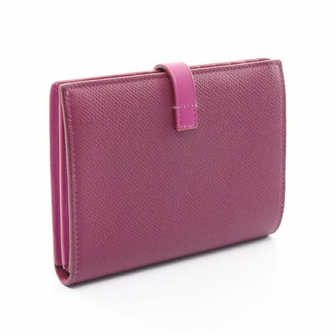 Medium Strap Wallet ミディアム ストラップ ウォレット 二つ折り財布 レザー ピンクパープル 1