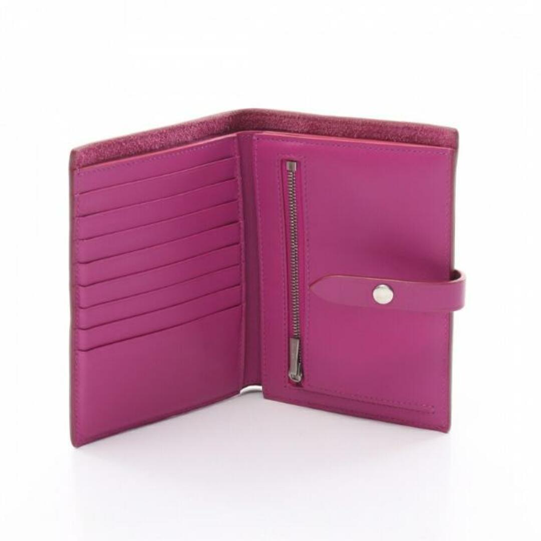 Medium Strap Wallet ミディアム ストラップ ウォレット 二つ折り財布 レザー ピンクパープル 2