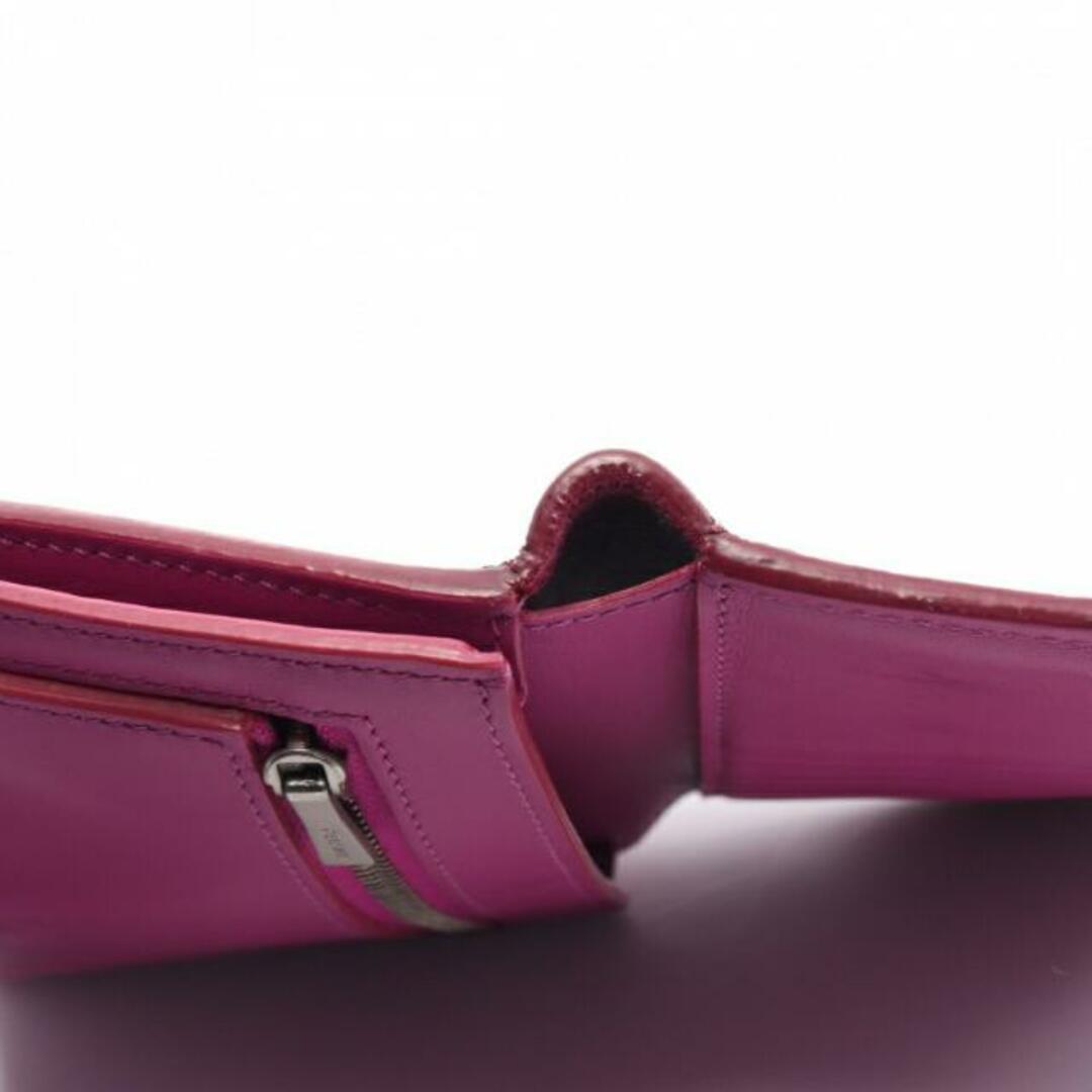 Medium Strap Wallet ミディアム ストラップ ウォレット 二つ折り財布 レザー ピンクパープル 4