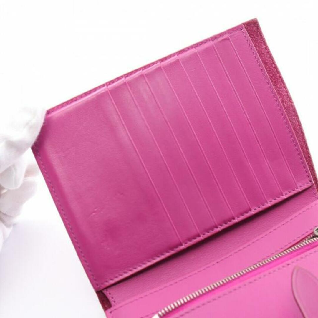 Medium Strap Wallet ミディアム ストラップ ウォレット 二つ折り財布 レザー ピンクパープル