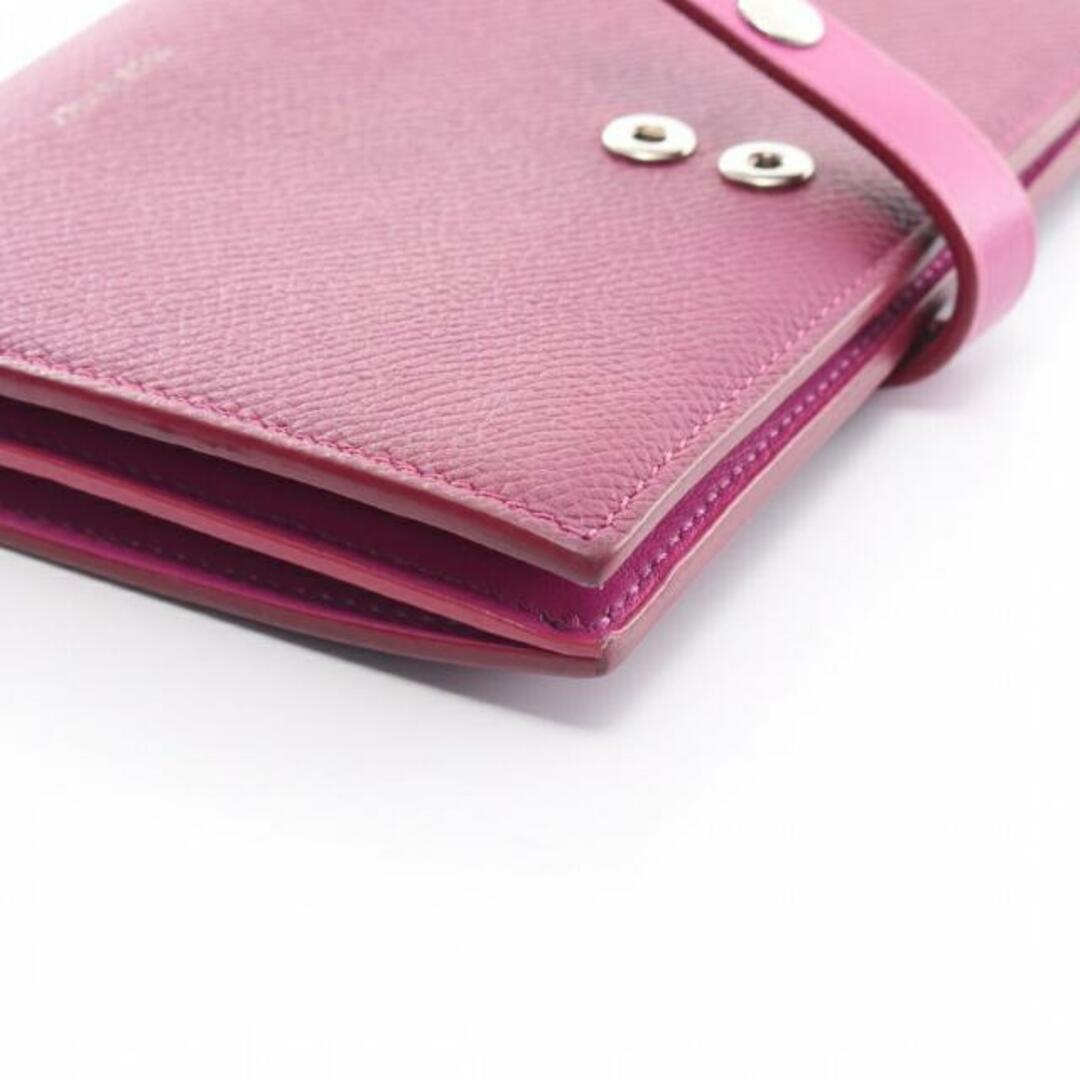 Medium Strap Wallet ミディアム ストラップ ウォレット 二つ折り財布 レザー ピンクパープル 7