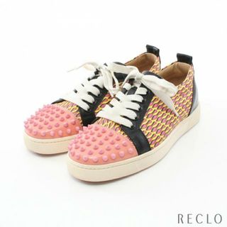 クリスチャンルブタン(Christian Louboutin)のLOUIS JUNIOR SPIKES スニーカー PVC エナメルレザー イエロー ピンク マルチカラー スパイクスタッズ(スニーカー)