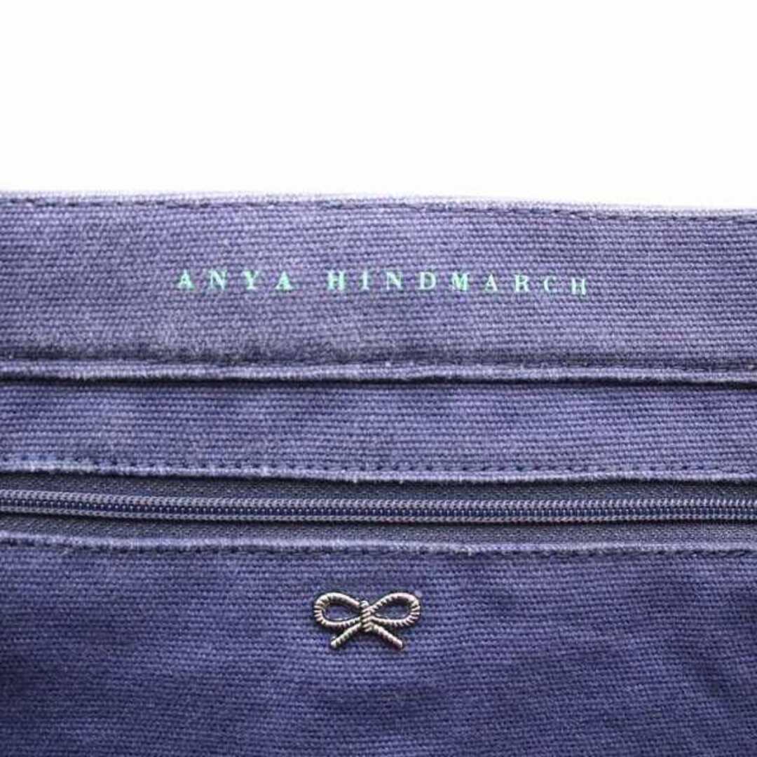 ANYA HINDMARCH(アニヤハインドマーチ)のANYA HINDMARCH トートバッグ ハンドバック キャンバス 紺 レディースのバッグ(トートバッグ)の商品写真