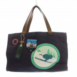 アニヤハインドマーチ(ANYA HINDMARCH)のANYA HINDMARCH トートバッグ ハンドバック キャンバス 紺(トートバッグ)