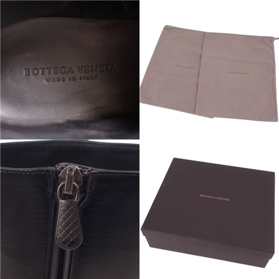 未使用 ボッテガヴェネタ BOTTEGA VENETA ブーツ ショートブーツ サイドジップ イントレチャート カーフレザー シューズ レディース 35(22cm相当) ブラック