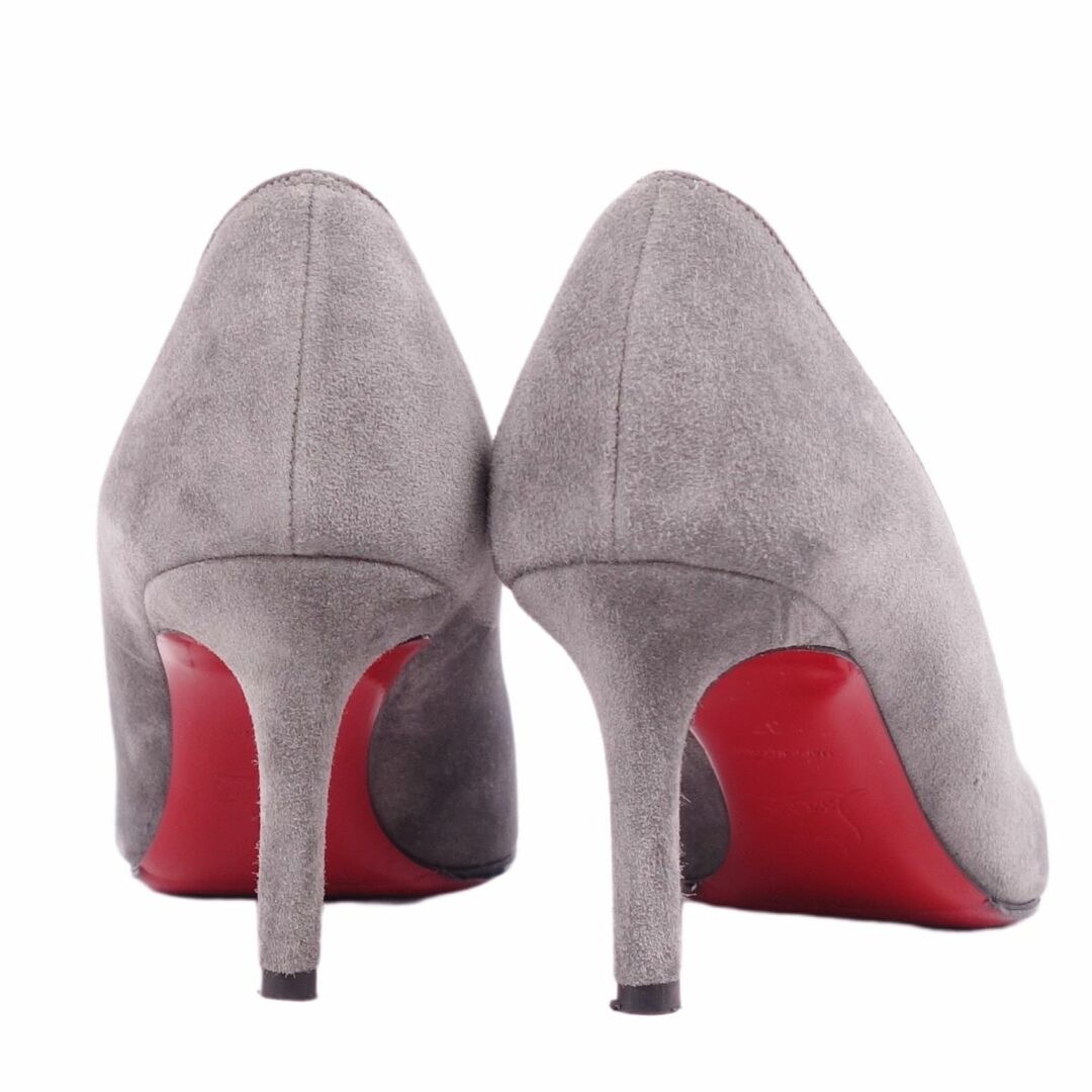 美品 クリスチャンルブタン Christian Louboutin パンプス ヒール ラウンドトゥ スウェードレザー シューズ レディース 37(24cm相当) グレー約24cm