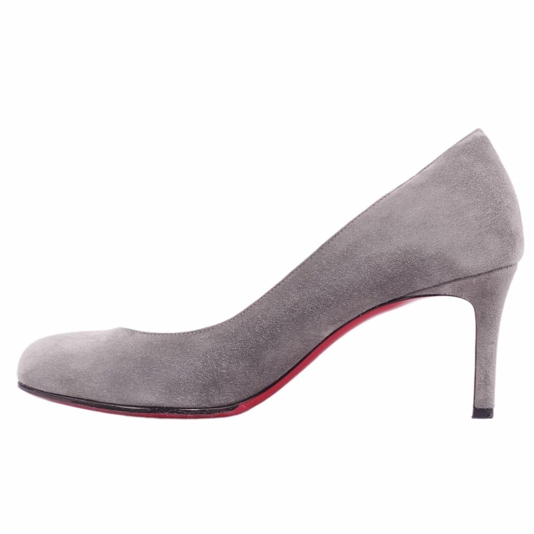 美品 クリスチャンルブタン Christian Louboutin パンプス ヒール ラウンドトゥ スウェードレザー シューズ レディース 37(24cm相当) グレー