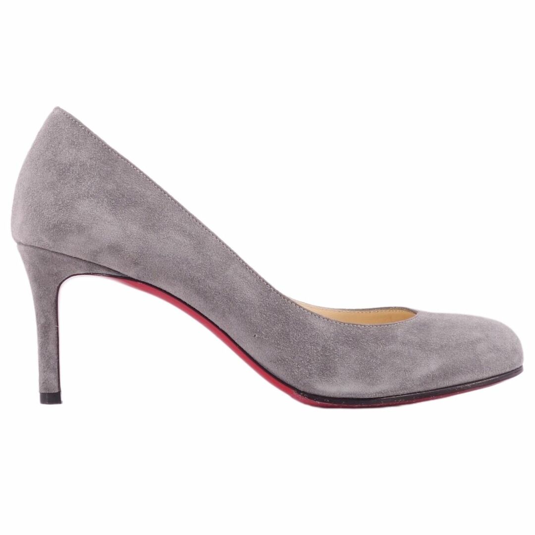 美品 クリスチャンルブタン Christian Louboutin パンプス ヒール ラウンドトゥ スウェードレザー シューズ レディース 37(24cm相当) グレー