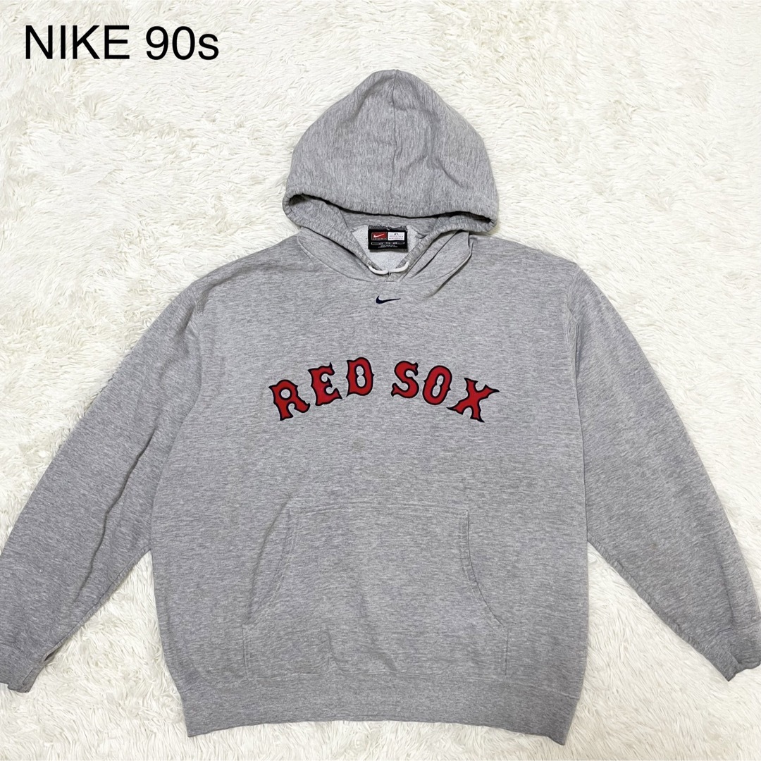 NIKE【希少 XXL 90s】パーカー グレー REDSOX MLB アメカジ